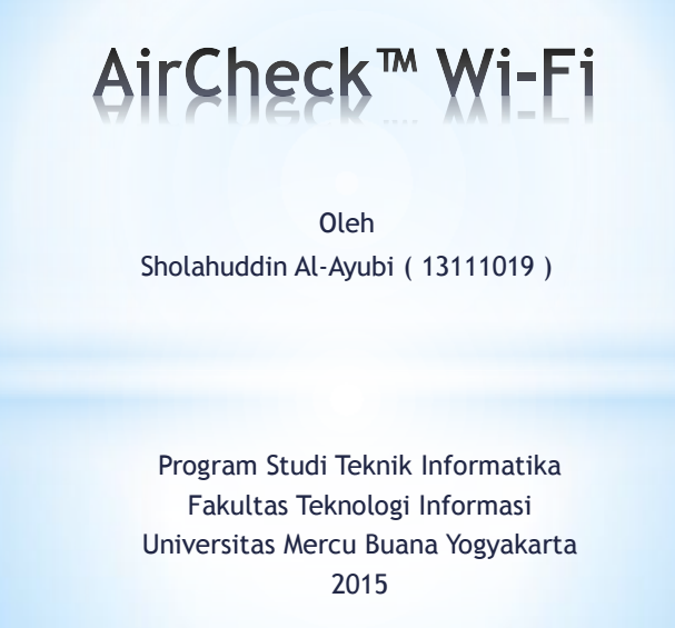 Laporan - AirCheck Wi-Fi